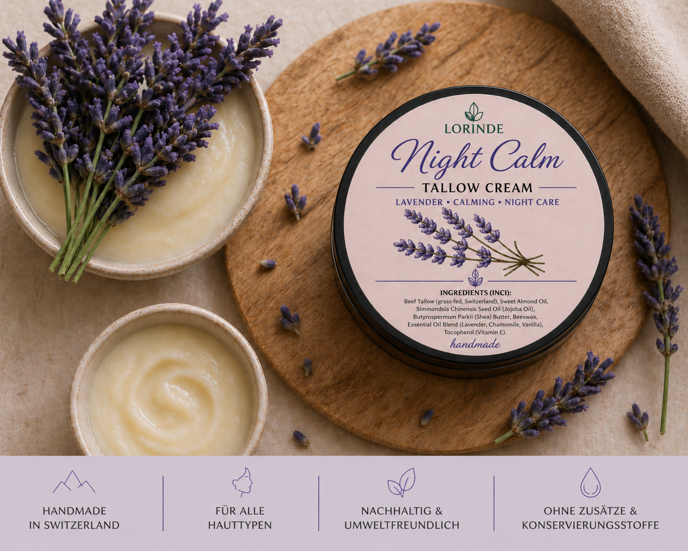 LORINDE Night Calm – Lavendel Tallow Cream
